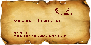 Korponai Leontina névjegykártya